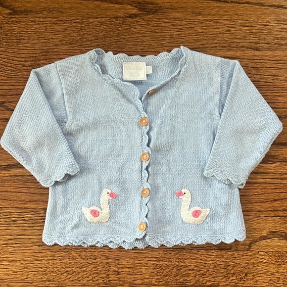 Little English Other - Little English children’s light blue swan cardigan